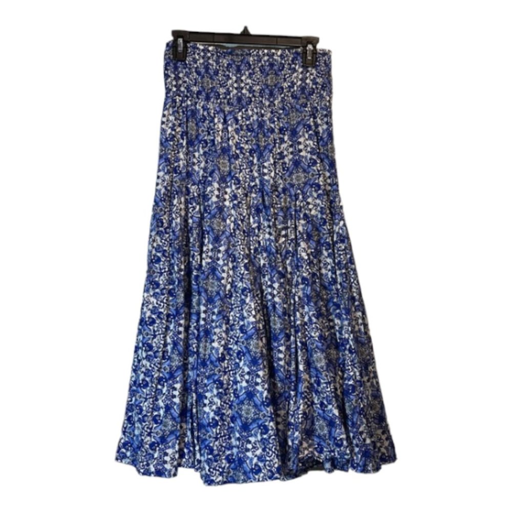 Philosophy Blue and White Floral Maxi Skirt
